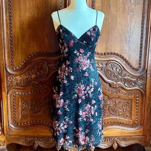 Betsey Johnson Floral Lace Dress (Black, Size 2)